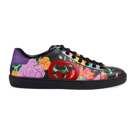 gucci ace floral black|Gucci ace sneakers interlocking g.